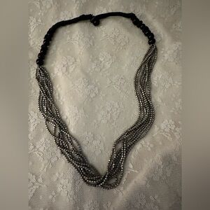 Elegant Black and Silver Beaded Necklace